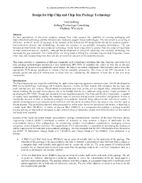 Design for Flip-Chip and Chip-Size Package Technology