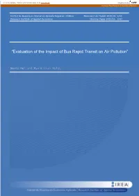 “Evaluation of the Impact of Bus Rapid Transit on Air Pollution”