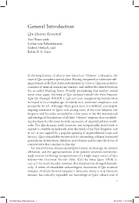 General Introduction Qin History Revisited Yuri Pines with Lothar Von Falkenhausen, Gideon Shelach, and Robin D