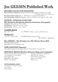 Joe GEESIN Published Work