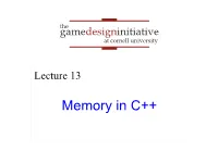 Memory in C++ Sizing up Memory