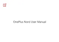Oneplus Nord User Manual