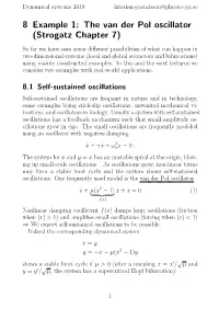 8 Example 1: the Van Der Pol Oscillator (Strogatz Chapter 7)