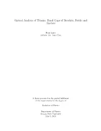 Band Gaps of Brookite, Rutile and Anatase