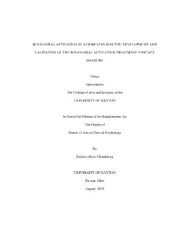 Behavioral Activation in a Homeless Shelter: Development And