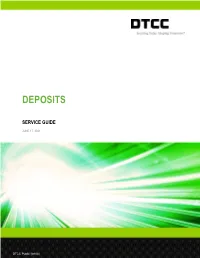 Deposits Service Guide