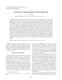 Evolution of Water Transport and Xylem Structure