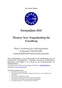 Fragebogen 2014 Unterstufe