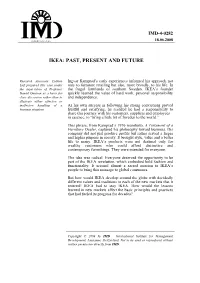 Ikea: Past, Present and Future