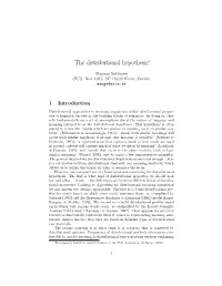 The Distributional Hypothesis∗