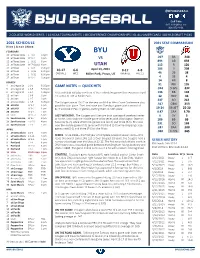 BYU-Utah Game 3 Notes