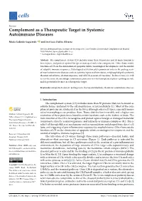 Complement As a Therapeutic Target in Systemic Autoimmune Diseases