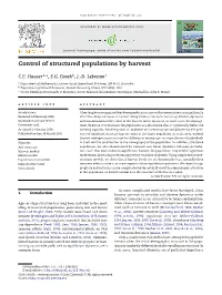 Control of Structured Populations by Harvest