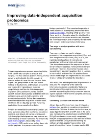Improving Data-Independent Acquisition Proteomics 12 July 2021