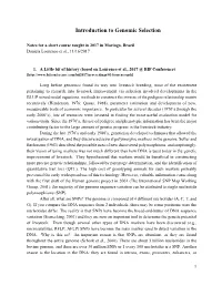 Introduction to Genomic Selection