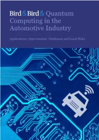 Quantum Computing in the Automotive Industry