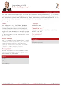 Steve Davis OBE Speaker Profile