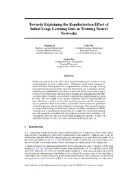 Towards Explaining the Regularization Effect of Initial Large Learning Rate in Training Neural Networks