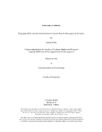 University of Alberta Emerging Adults and the Domestication of Console