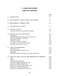 3. Land Use Element Table of Contents
