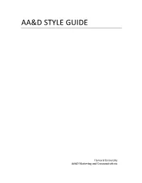 Aa&D Style Guide
