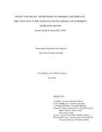 Drafts, Page Proofs, and Revisions of Schenker's