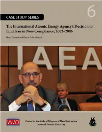 IAEA Decision to Find Iran in Non-Compliance, 2002–2006