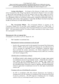 Laying of the Report the Report of the Director of Audit on the Accounts Of