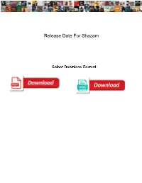 Release Date for Shazam