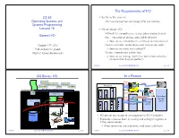 The Requirements of I/O OS Basics: I/O in a Picture