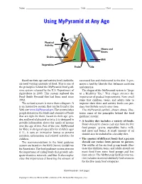 Using Mypyramid at Any Age