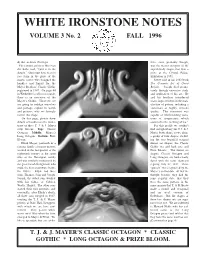WHITE IRONSTONE NOTES VOLUME 3 No