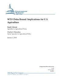 WTO Doha Round: Implications for U.S