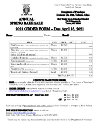 2021 ORDER FORM – Due April 18, 2021