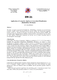 Application of Geometric Algebra to Generalized Hamiltonian (Birkhoffian) Mechanics
