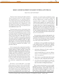 Design and Development of Flight Control Laws for Lca
