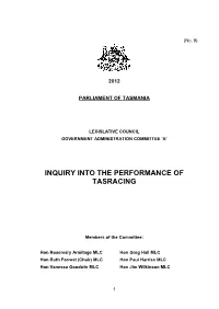 Inquiry Into the Performance of Tasracing