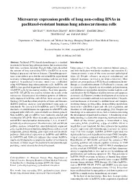 Microarray Expression Profile of Long Non-Coding Rnas in Paclitaxel-Resistant Human Lung Adenocarcinoma Cells