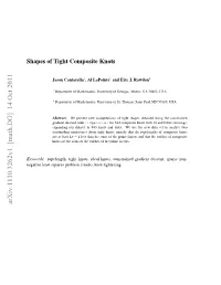 Shapes of Tight Composite Knots
