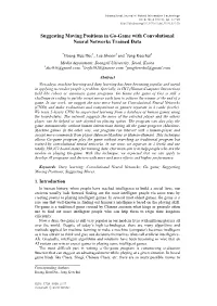 Suggesting Moving Positions in Go-Game with Convolutional Neural Networks Trained Data