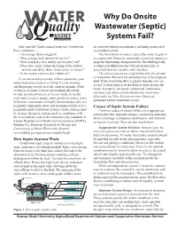 Why Do Onsite Wastewater Septic Systems Fail