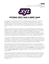 XYZ Defeats .COM in “David Vs. Goliath” Lawsuit XYZ Wins Lawsuit Against Verisign in Summary Judgment