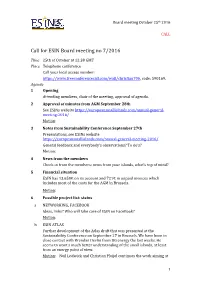 Call for Board Meeting Oct 25