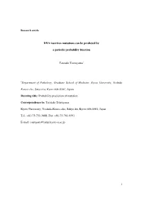 DNA Insertion Mutations Can Be Predicted by a Periodic Probability
