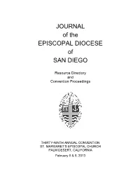 JOURNAL of the EPISCOPAL DIOCESE of SAN DIEGO