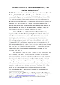 Museums As Sources of Information and Learning