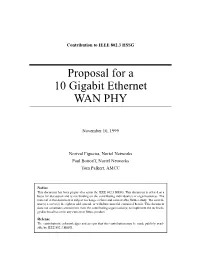 Proposal for a 10 Gigabit Ethernet WAN PHY