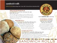 Sandwich Rolls Variations Brioche Burger Bun, Sesame Roll, Cornmeal Kaiser, Kummelweck Roll