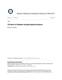 The Book of Abraham: Divinely Inspired Scripture