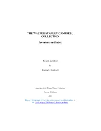 THE WALTER STANLEY CAMPBELL COLLECTION Inventory and Index